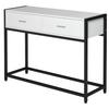 Entrance Table with 2 Drawers and Adjustable Feet Modern Style for Hallway Living Room 120x34x81 Cm White and Black