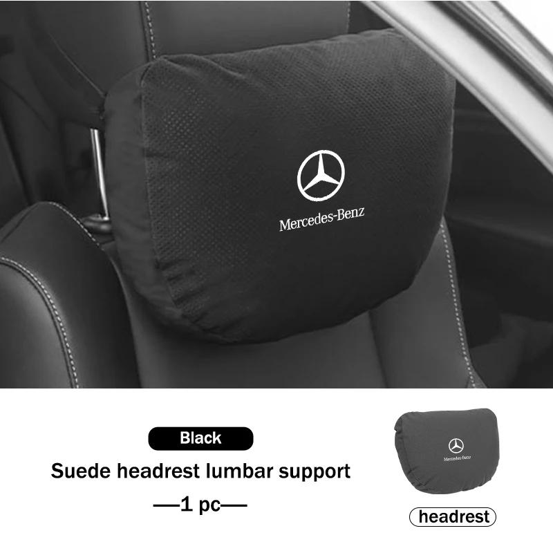 

Car Sticker For Mercedes Benz Suede Car Seat Neck Pillow Soft Memory Headrest Lumbar Support CLK GLC W212 C200 C300 W203 W204 W2