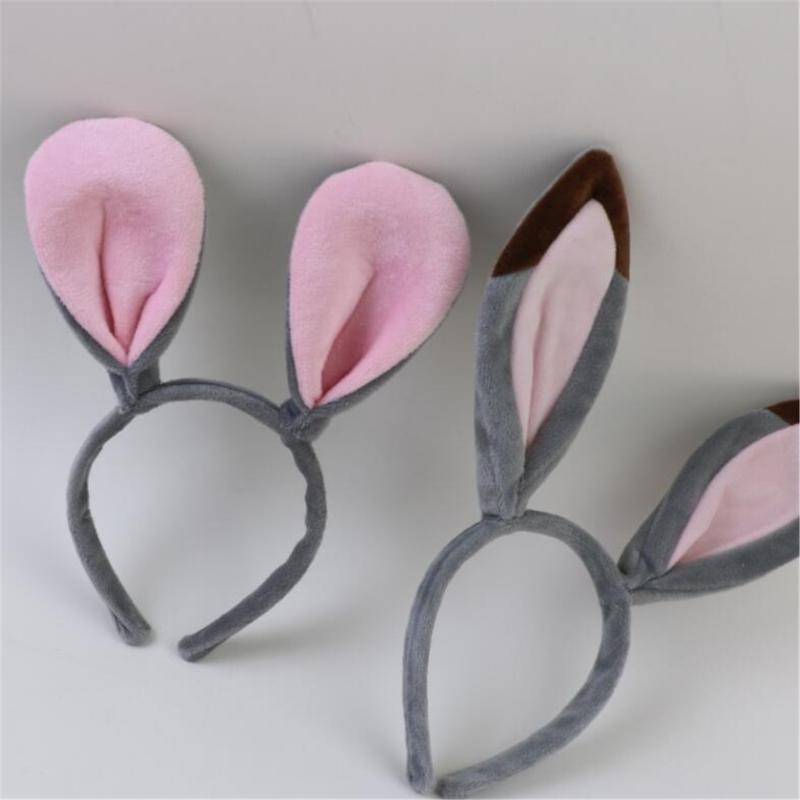 Easter Rabbit Headwear Rabbit Ears Headbands Bowtie Tail Set Rabbit Ears Costume Set Animal Hair Hoop for Easter Party