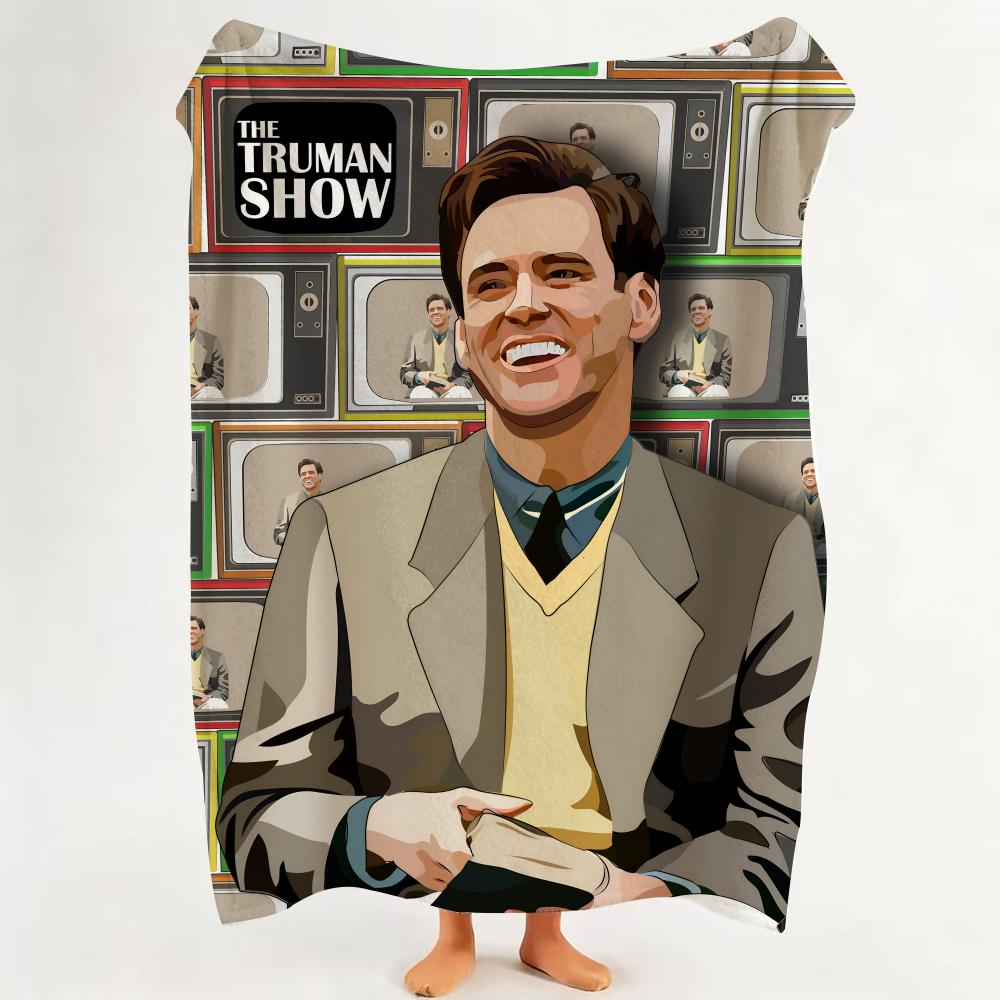 Movie T The T Truman S Show Throw Flannel Throw Blanket Suitable for Sofa Living Room Bedroom
