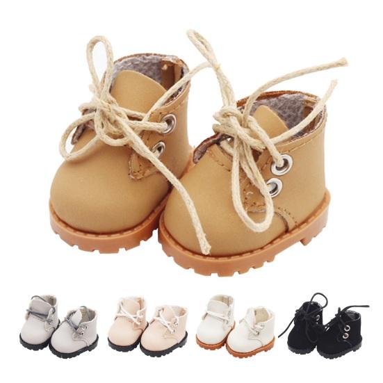 Doll Shoes Accessories Mini Martin Boots for 15cm Doll Faux Leather Shoes