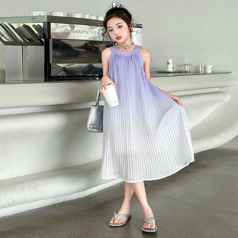 

Летнее платье для девочек, пляжное платье, детское летнее платье с градиентом 160