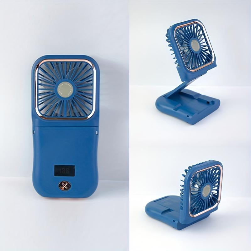 

Складний підвісний шнур USB акумуляторний міні портативний вентилятор з регульованою швидкістю вітру (3 швидкості), носимий, високошвидкісний, літієва батарея 3000 мАг, з кнопковим керуванням синій