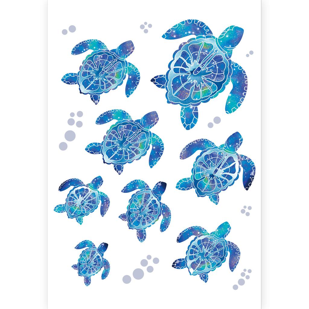 1 Sheet Sea Turtle Wall Stickers,Vinyl Underwater Ocean Waterproof Wall Decals for Home Office