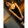 European and American style golden velvet sexy Spice Girls suspender dress women's summer new slim and thin simple hip skirt