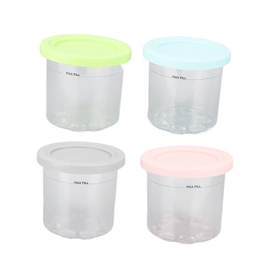 4Pcs Plastic Ice Cream Cans Replacement for Ninja NC299AMZ NC300s Series Creami Ice Cream Makers