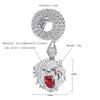 Men's Full Diamond Drip Roaring Head Pendant Cuban Chain