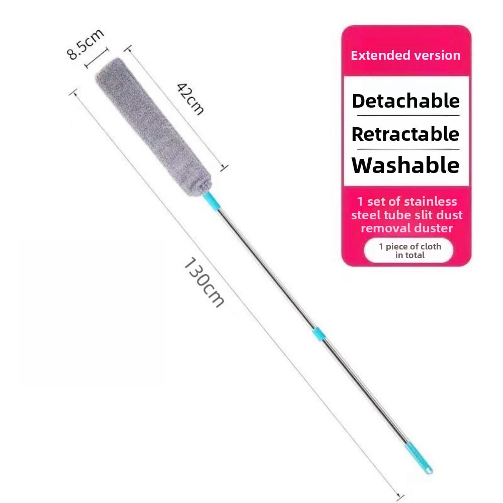 

Масштабируемая щетка для пыли для уборки дома Швабра с длинной ручкой Очиститель пыли для щелей Щетка для кровати и дивана Удалитель пыли из углов Домашний телескопический инструмент 1.3m
