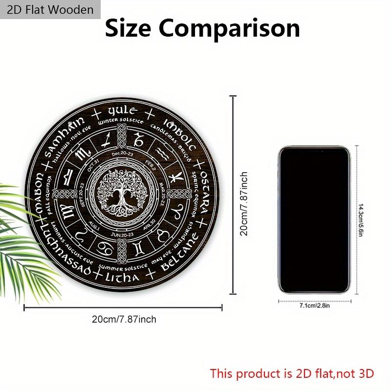 Baum des Lebens Rad des Jahres Holzschild, Sabbate Heiden Hexenschild, Wicca Feiertage Wicca Kalender Yule Altar Himmelszeichen, Halloween, Weihnachtsdeko