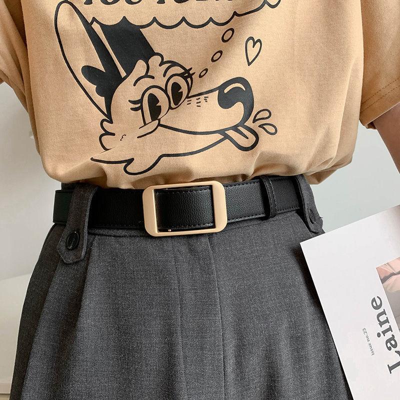 Trendy Korean Style Simple No Hole Women's Decorative Casual Denim Pants Belt For Students