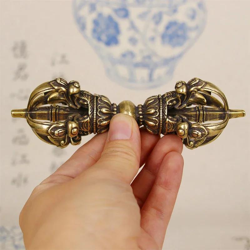 1pc Metal Five Strand Pestle Ornament Feng Shui Artifact Accessories Chinese Style Portable Metal Pestle Ornament Home Decor