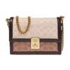 Hutton 22 Monogram Chain Flap Leather Crossbody Bag Small Women Bags Brown Black 92308-B4PVR