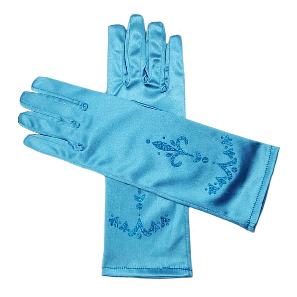 

Little Girls Gloves Dress up Accessories Lightweight Costume Mittens dark blue
