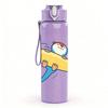 1PC Shark Surfboard Wave Action Cartoon 750ml Color Plastic Sports Water Bottle Leakproof Flip Straw Lid Suitable for Sports Office Home Use