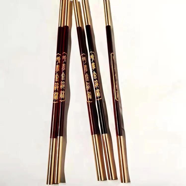 Rosewood Mini Golden Cudgel: Wooden Carved Wushu Stick Ornament