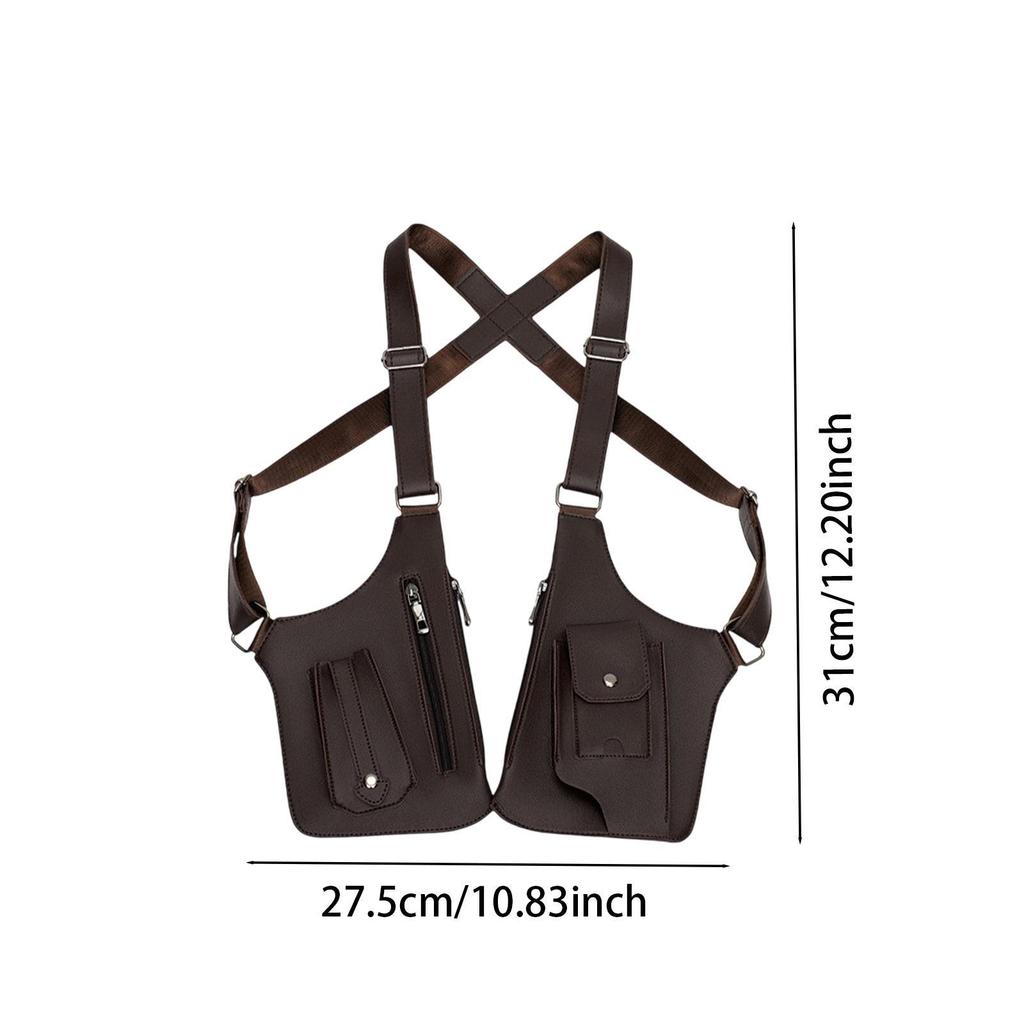 Underarm Shoulder Bag, Crossbody Wallet, Large Capacity Double Pocket