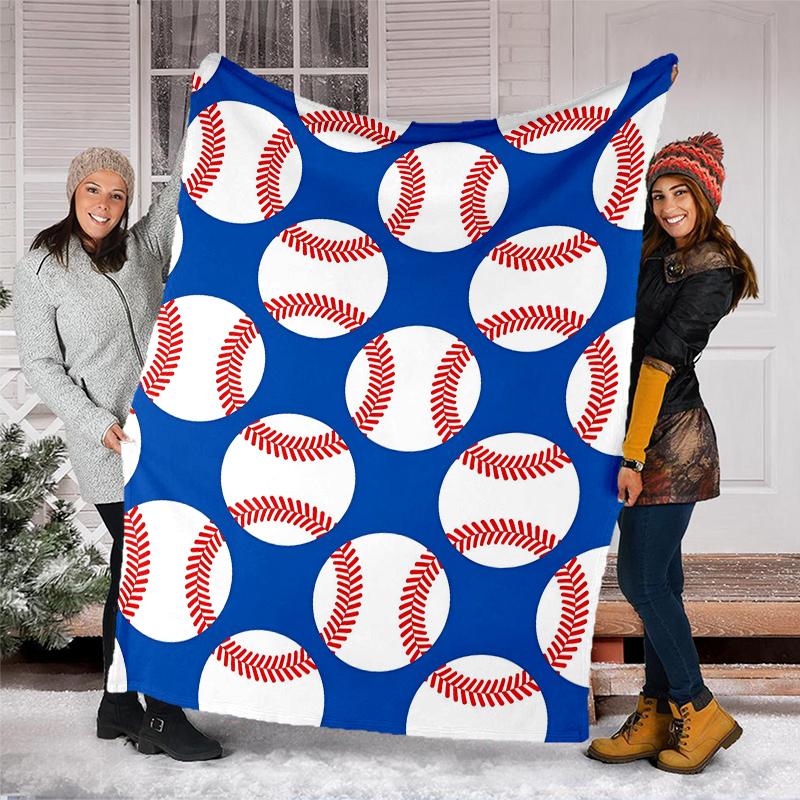 Baseball Theme Printed Blanket - Perfect for Couch, Bed, Travel & Outdoor Use | Machine Washable, Cozy & Durable.
