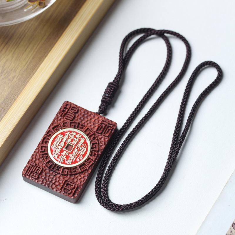 Indonesian Rosewood & Blood Sandalwood Peace Amulet Car Pendant for Men & Women