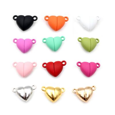 5 Sets Liebesherzförmige Magnetische Verbinder Verschlüsse Perlen Anhänger Endkappen für DIY Partner Armband Halskette Schmuckherstellung
