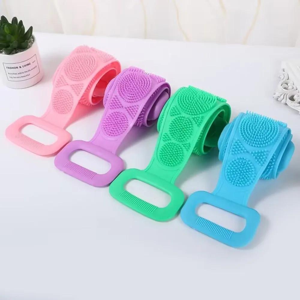 Sponge Silicone Brushes Bath Towels Scrubber Rubbing Back Peeling Massage Shower Belt Extended Skin Clean Brushes Accessories