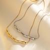 Stainless Steel Metal Irregular Wrinkled Pendant Necklace  for Women Fashion Gold Color Short Clavicle Chain Necklaces Jewelry