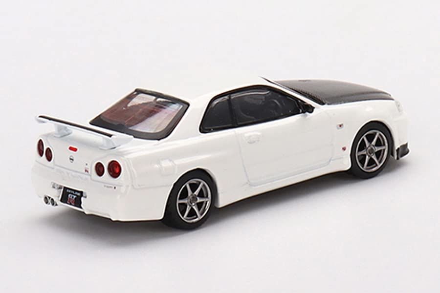 TrueScale Miniatures MINI GT 164 Nissan Skyline GT-R R34 V-Spec II N1 White (Right-Hand Drive) Finished Product