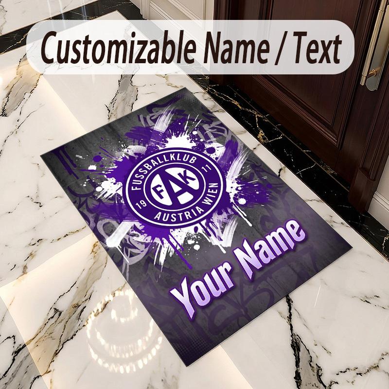 Crystal Velvet Rug Austria Wien FC Print Custom Name Text Floor Mat Home Decor