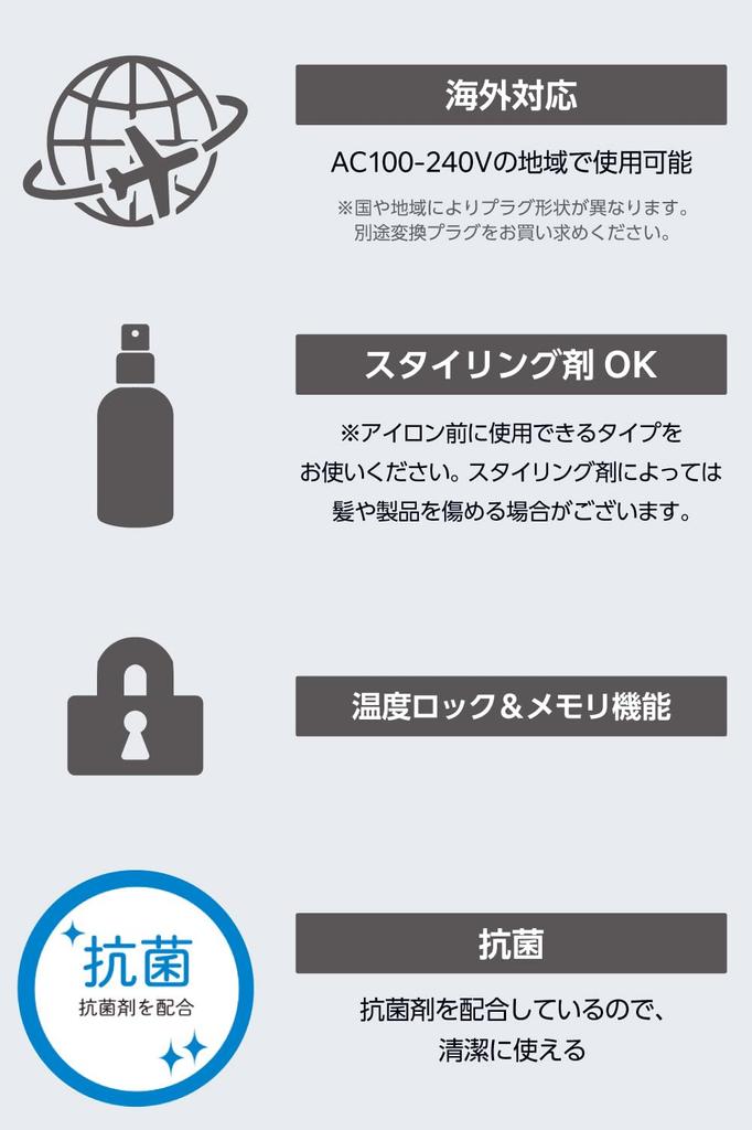 Tescom Hair Temperature International Burn Nobby by Smoky Iron/Straightener, 15mm, 100-200°C, Control/Lock/Memory Function, Auto-Off, Open/Close Lock,