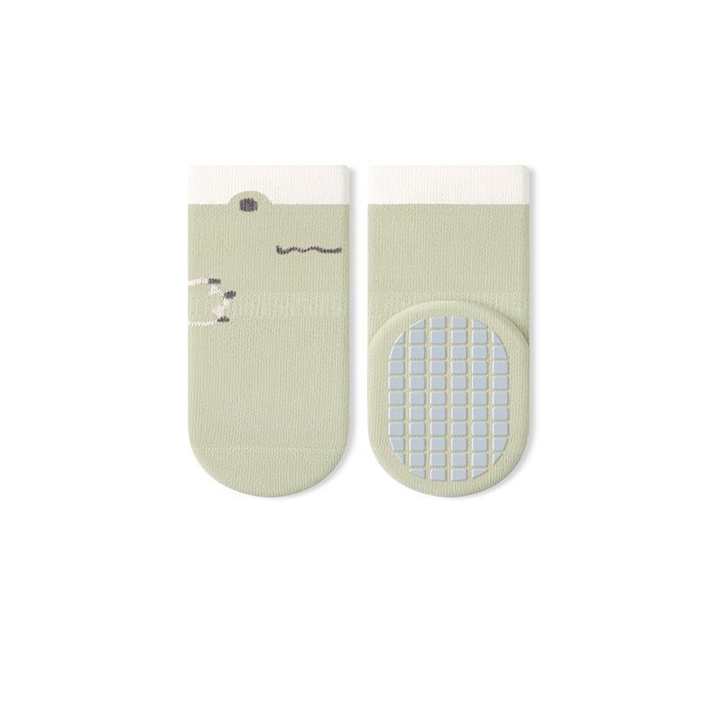 

Autumn Winter Baby Floor Socks Boys And Girls Cute Cartoon Newborn Socks Soft Cotton Children Socks Non-Slip Indoor Toddler Socks S(0-1y) зелёный