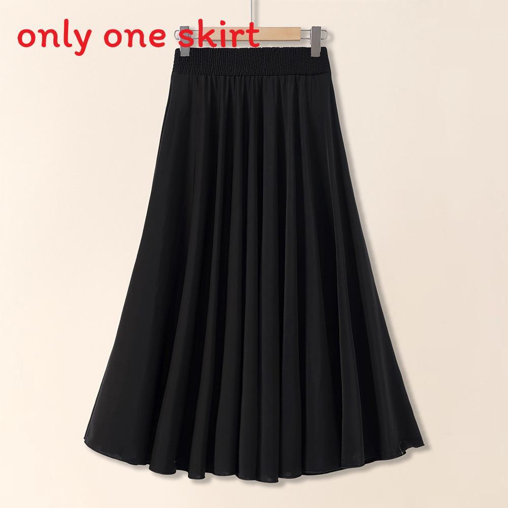 Ice Silk Floral Midi Skirt With Breathable Fabric For Middleaged Women Casual Wear