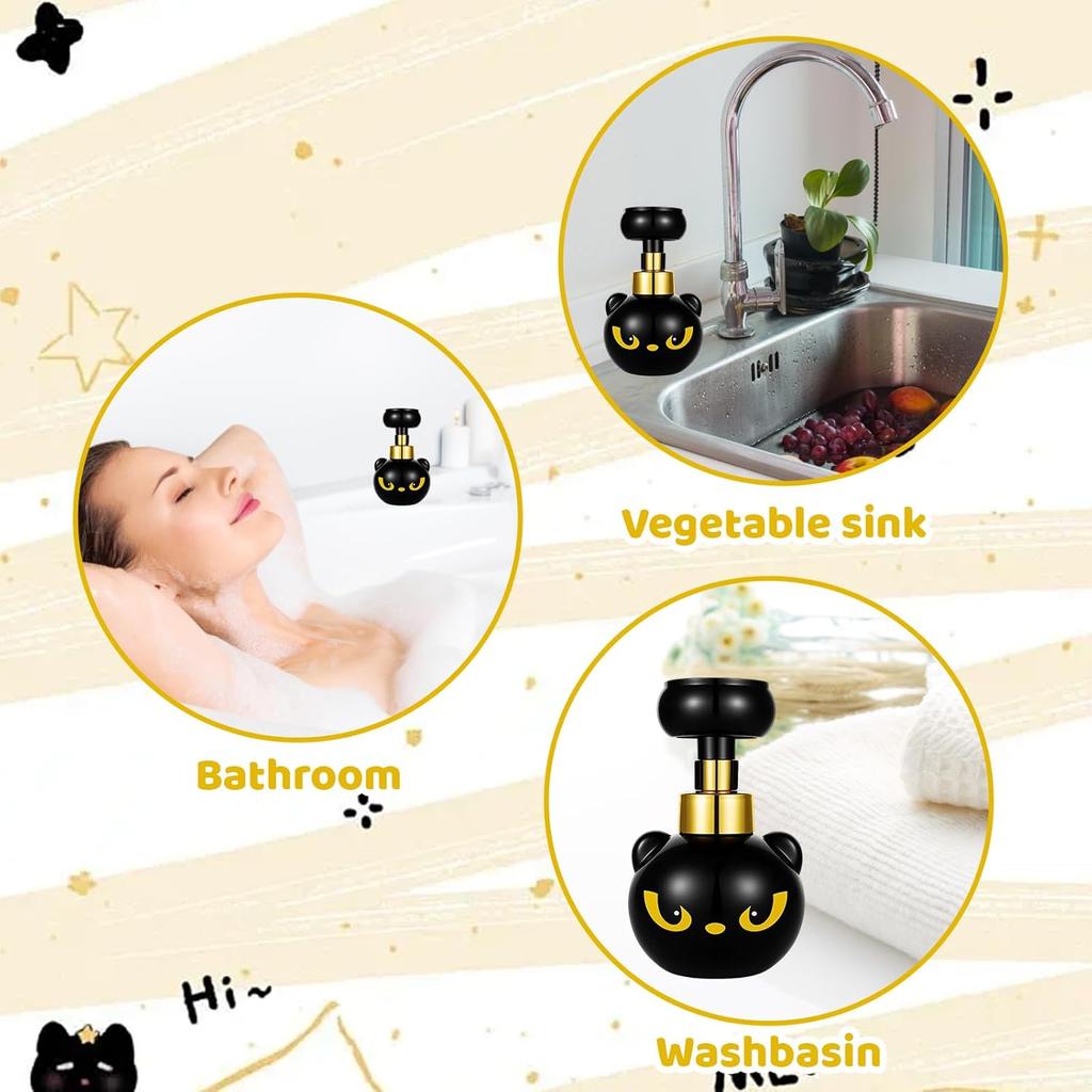 Cat Soap Dispenser, Black Cat Paw Foam Soap Dispenser, Cute Hand Soap Dispenser for Daily Use, Novelty Soap Dispenser with Paw Print Design, Perfect
