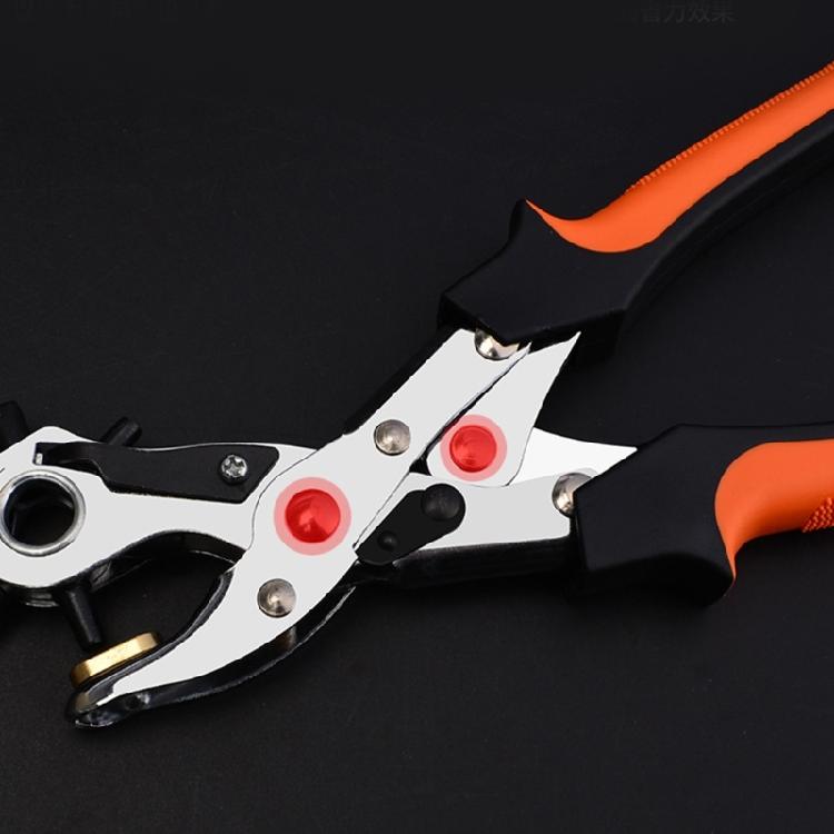 Revolving Punch Plier Leather Hole Punch Set for Belts Watch Bands Straps