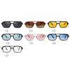 Retro Fashion Flat Top Pilot Sunglasses Women Men Brand Designer Vintage Yellow Blue Lens Flat Top Rectangle Sun Glasses S507C