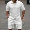 Summer  Fashion Trend Solid Color Comfortable Fashion Lightweight Casual Men's Short-sleeved Suit Suit for Men