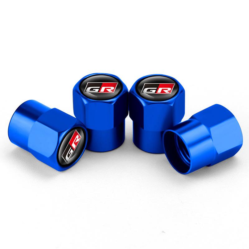 

Car Metal Tire Valve Stem Caps Dustproof Covers 4Pcs Set for Toyota Corolla Yaris Hilux RAV4 C-HR Supra Decorative Accessories синій