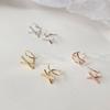 Fresh and Simple Cross Unilateral Diamond-set Letter X Girl Heart Korean Version Niche Versatile Earrings Earrings Ear Jewelry