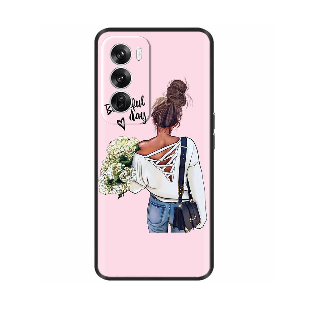 For OPPO Reno 12 5G Case Flower Painted Soft TPU Silicone Case Cover for Oppo Reno12 Pro Protective Shells On Reno 12Pro Capa