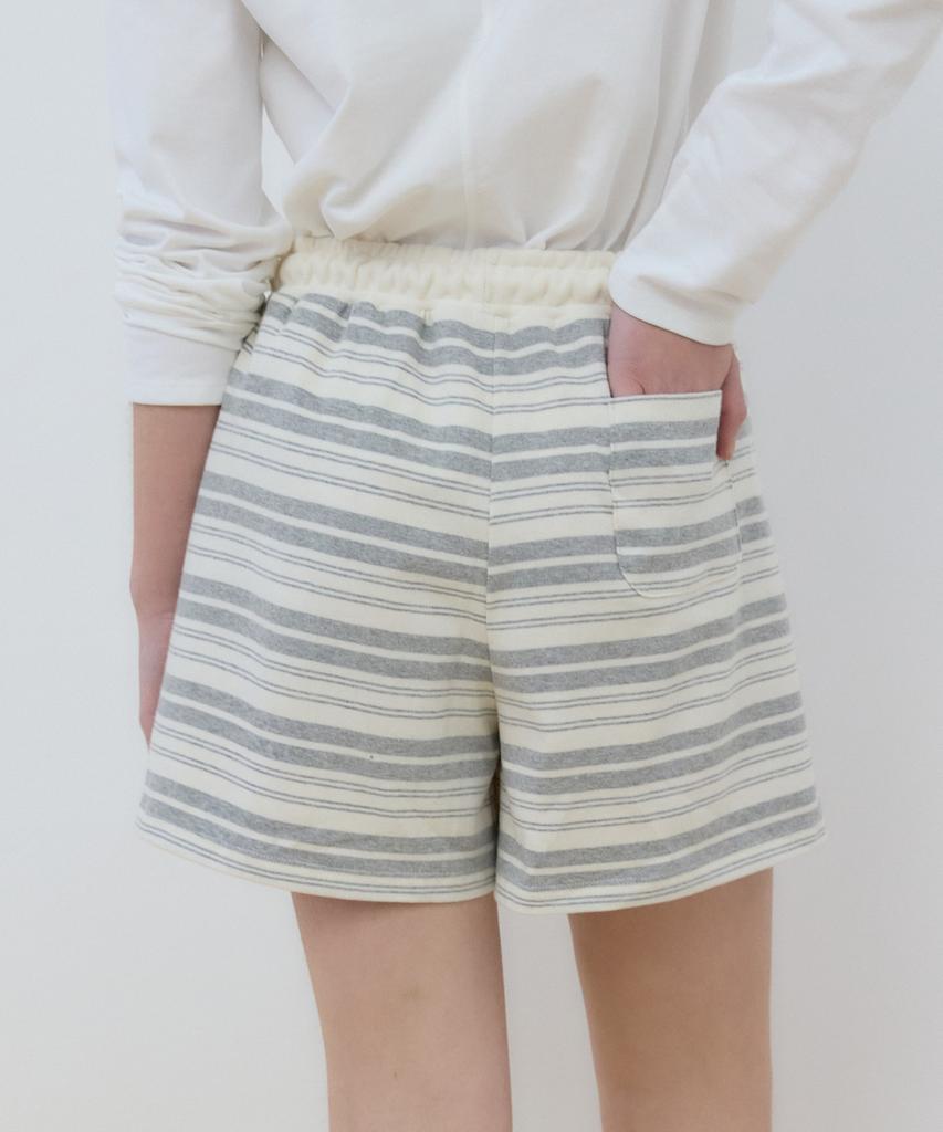 OURHOPE Pico Stripe Sweat Shorts - Grey