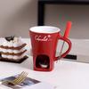 Cana Ceramică pentru Fondue de Ciocolată Căni pentru Fondue de Brânză cu Furculițe Ceașcă Personală pentru Topit Ciocolată pentru Brânză Unt Gustări Lumânare Pastilă Mini Fierbere