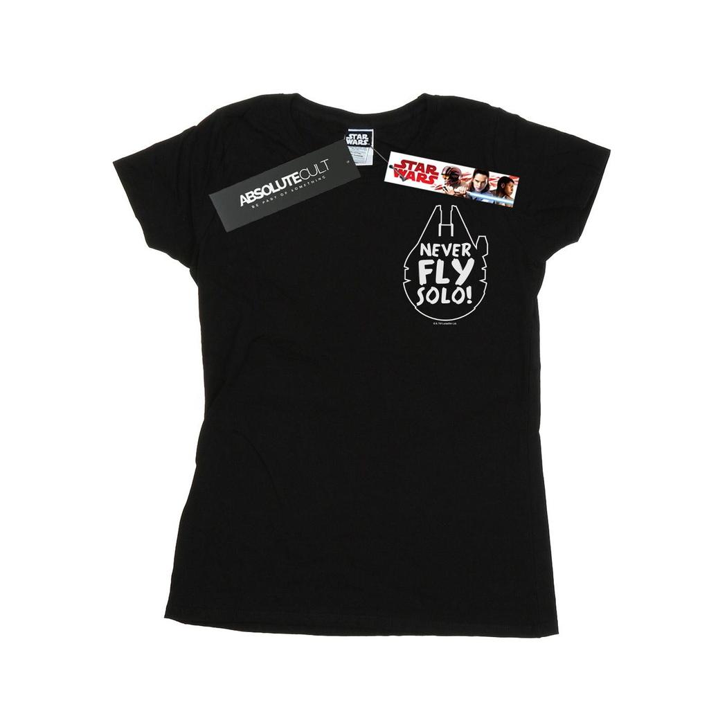 Star Wars Womens/Ladies Never Fly Solo Cotton T-Shirt