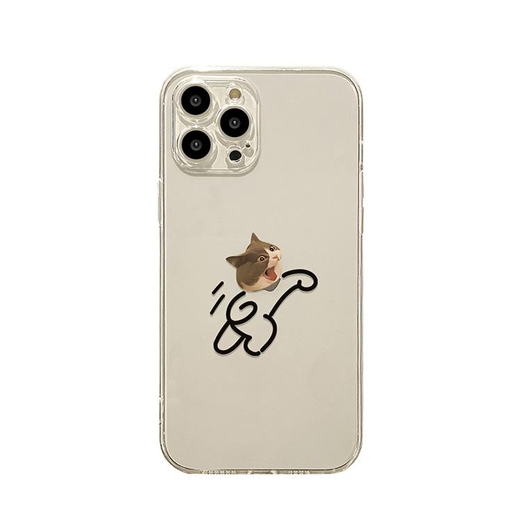 Cute Funny Cat Dog Clear Couple Phone Case For IPhone 17e 16e 17 Air 16 15 13 12 11 14 Pro Max Plus Protective Cover Soft Funda