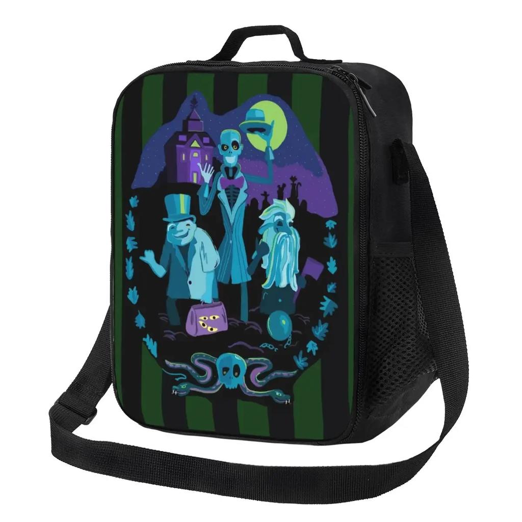 Halloween Haunted Mansion Haunted House Madame Insulated Lunch Bag for Camping Travel Thermal Cooler Lunch Box Women Children