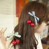 Summer Girls Fashion Hot Sale Red Cherry Bow Headwear Vintage Hair Band Accessories Clothing Hairs Clip Hairbows for Girl