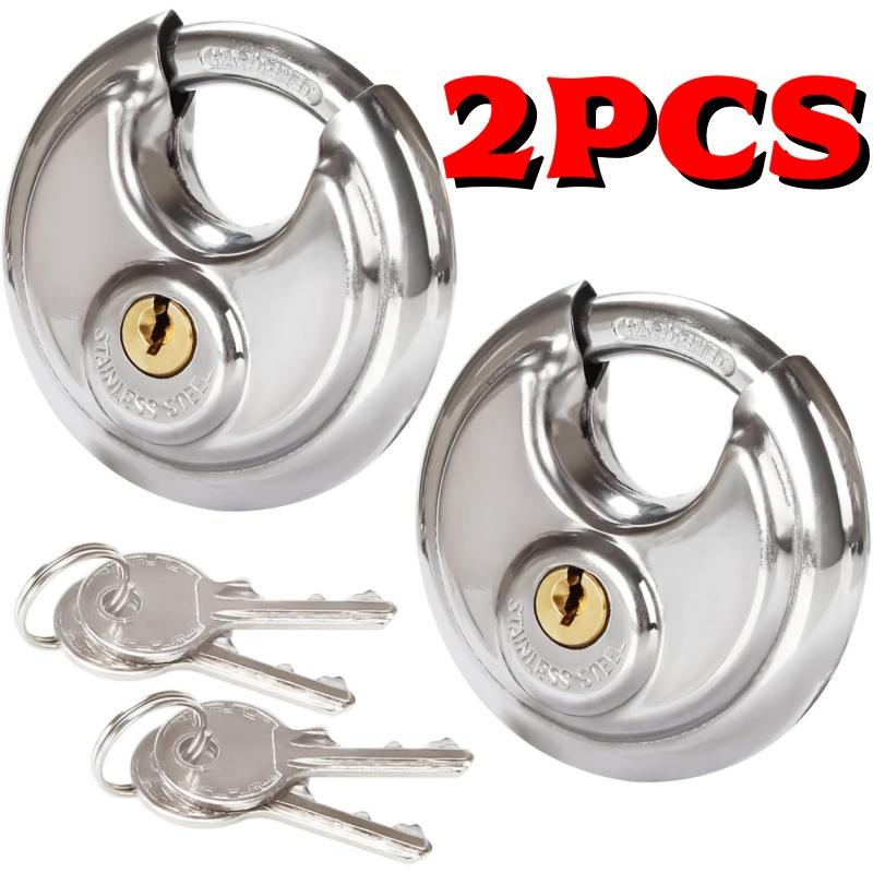 1/2PCS Round Stainless steel Heavy Duty Key Lock Security Padlock Outdoor Gym Safely Door Lock Anti-theft Tools