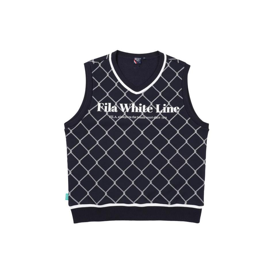 FILA Vests Unisex Black V neck Other FS2VTF1331X-MUE 90