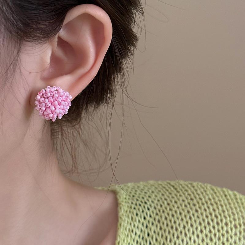 

Серьги-пусеты в виде букета круглых акриловых цветов Серебряная игла , маленькие, свежие и милые, модные, с темпераментом, высококлассные серьги для женщин