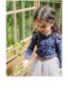2025 Spring Strawberry Korean Toddler Girls' Puff Sleeve Lace Collar Floral Top