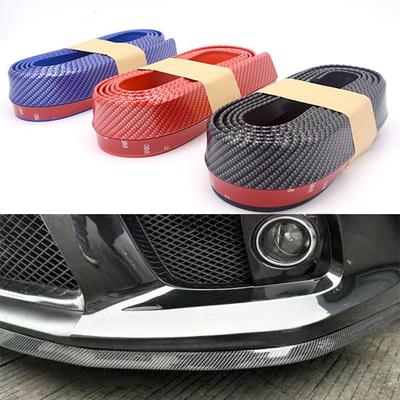 Universal Carbon Fiber Pattern Anti-Collision Front Bumper Lip Rubber Strip for Cars