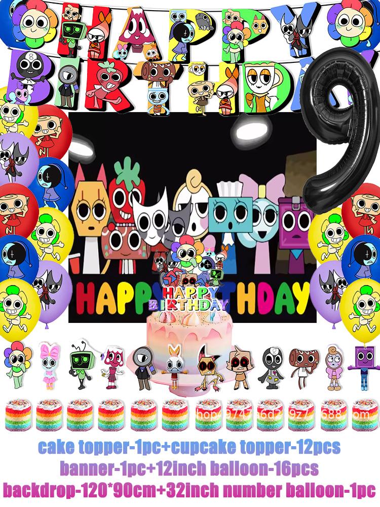 Game DANDYS World Theme Birthday Party Supplies Decoration Disposable Tableware Dandy's DIY Balloon Plate Cup Backdrop Kid Gift