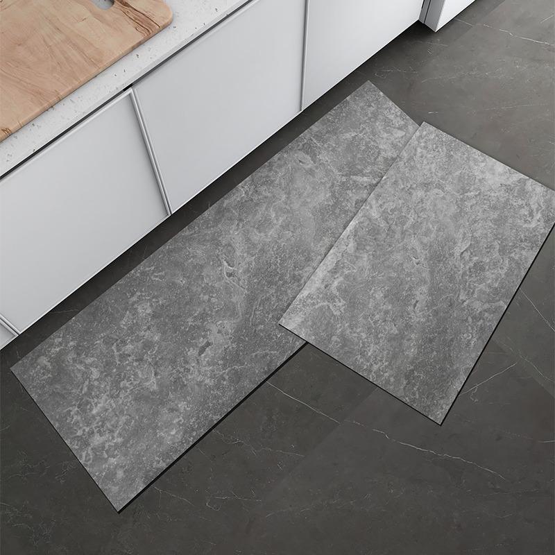 Kitchen Rug Marble Leather Oil-proof Waterproof Non-slip Household Foot Mat PVC Wipeable Washable Carpet Decor Tapis